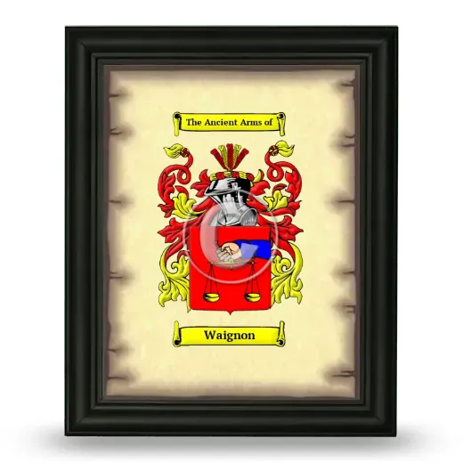 Waignon Coat of Arms Framed - Black