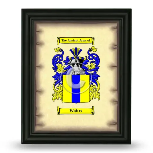 Waitrs Coat of Arms Framed - Black