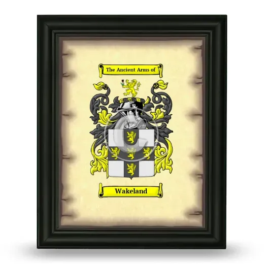 Wakeland Coat of Arms Framed - Black