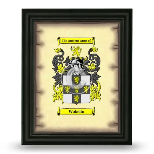 Wakelin Coat of Arms Framed - Black
