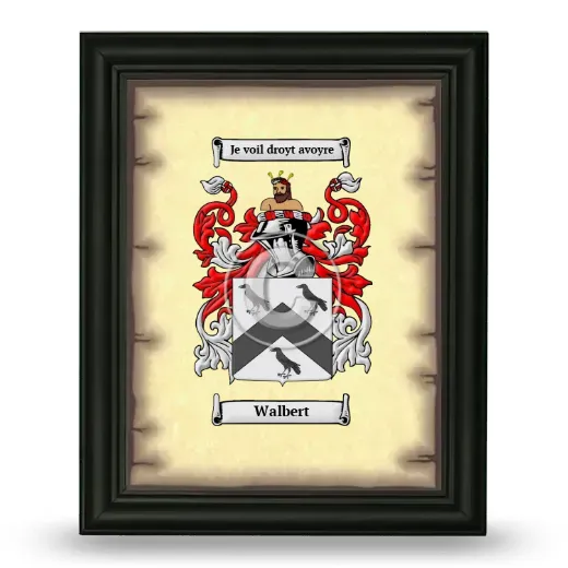 Walbert Coat of Arms Framed - Black