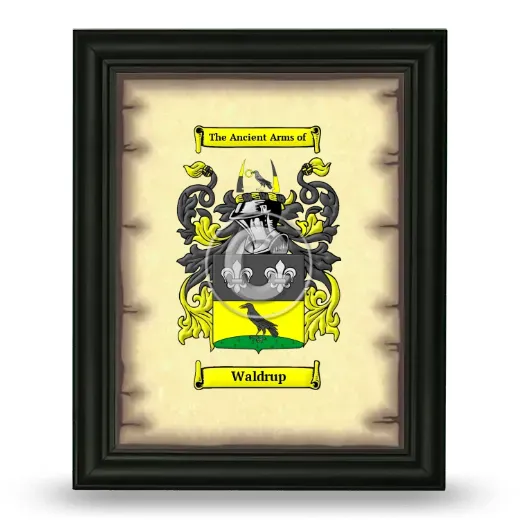 Waldrup Coat of Arms Framed - Black