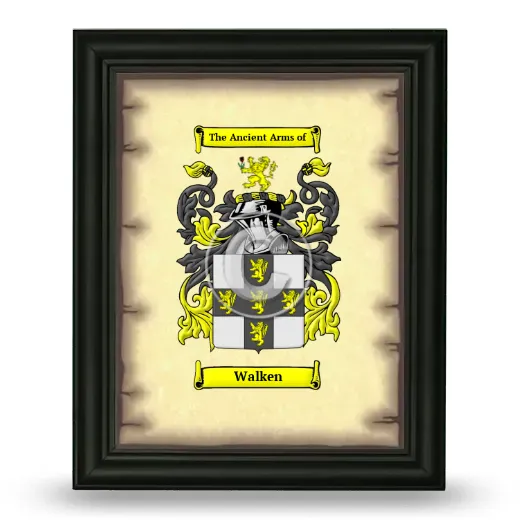 Walken Coat of Arms Framed - Black