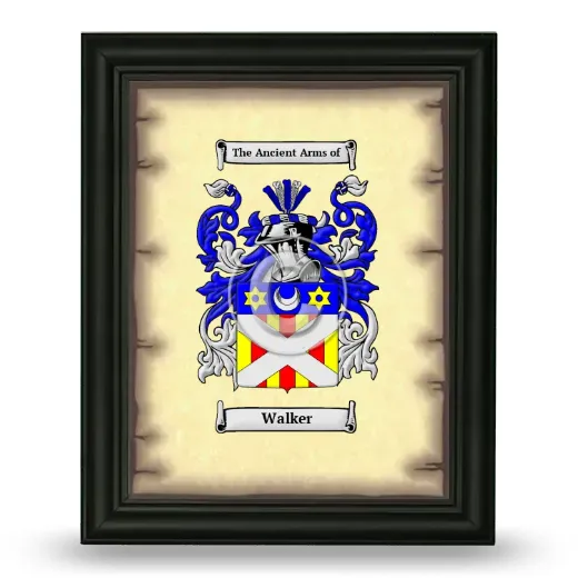 Walker Coat of Arms Framed - Black
