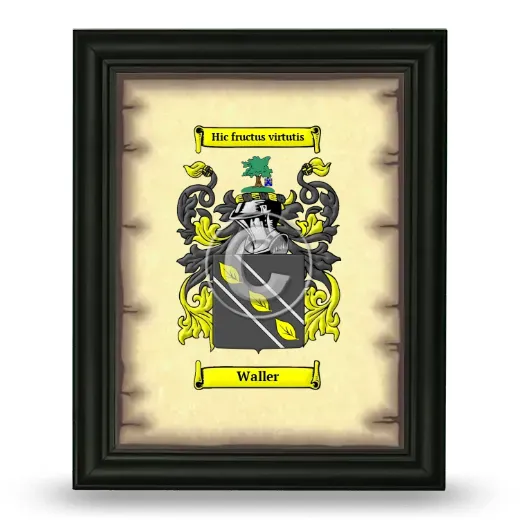 Waller Coat of Arms Framed - Black