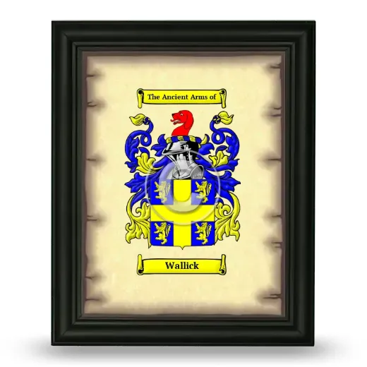 Wallick Coat of Arms Framed - Black