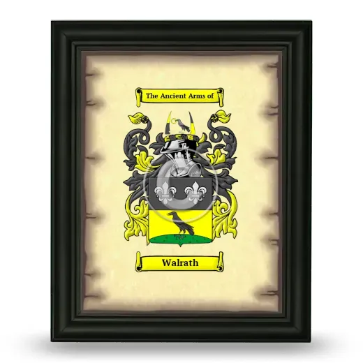 Walrath Coat of Arms Framed - Black