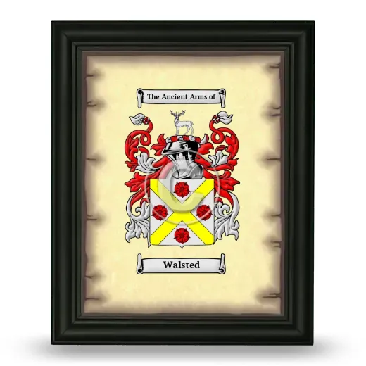 Walsted Coat of Arms Framed - Black