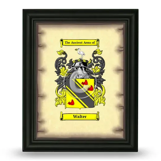 Walter Coat of Arms Framed - Black
