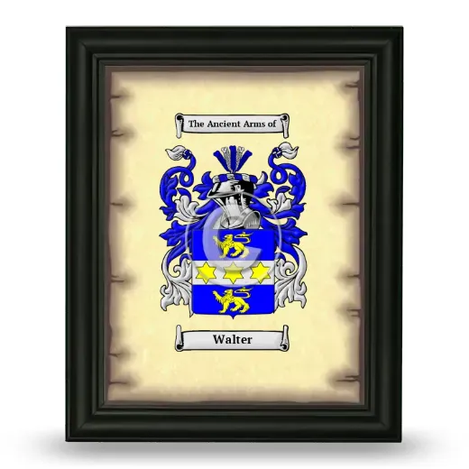 Walter Coat of Arms Framed - Black