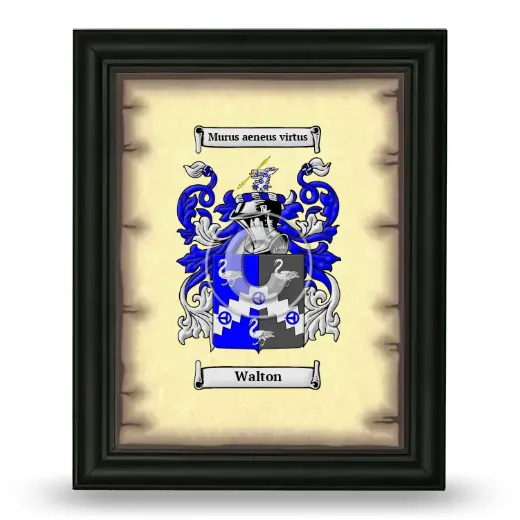 Walton Coat of Arms Framed - Black