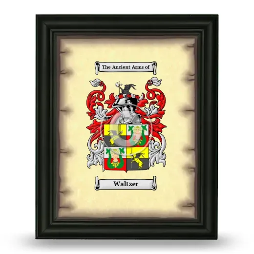 Waltzer Coat of Arms Framed - Black