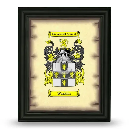 Wanklin Coat of Arms Framed - Black