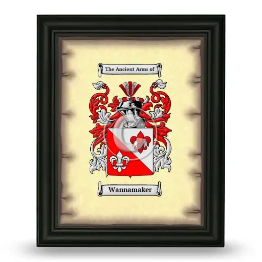Wannamaker Coat of Arms Framed - Black
