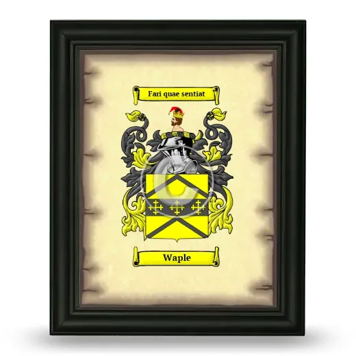Waple Coat of Arms Framed - Black