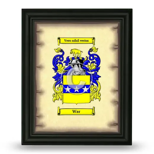 War Coat of Arms Framed - Black