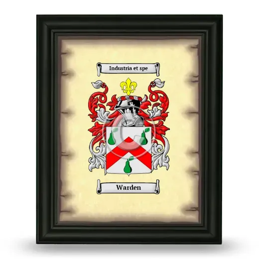 Warden Coat of Arms Framed - Black