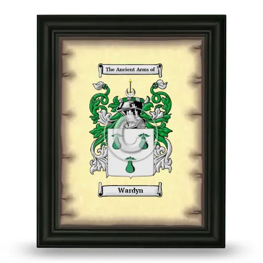 Wardyn Coat of Arms Framed - Black