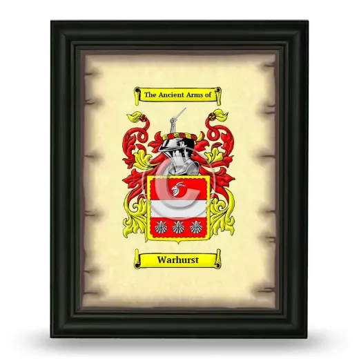Warhurst Coat of Arms Framed - Black