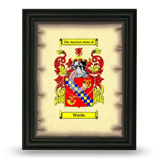 Warin Coat of Arms Framed - Black