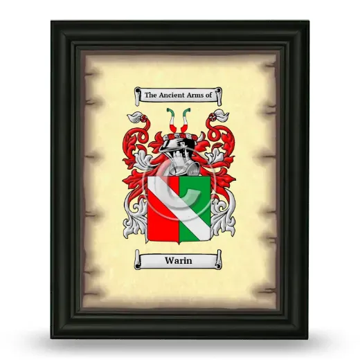 Warin Coat of Arms Framed - Black