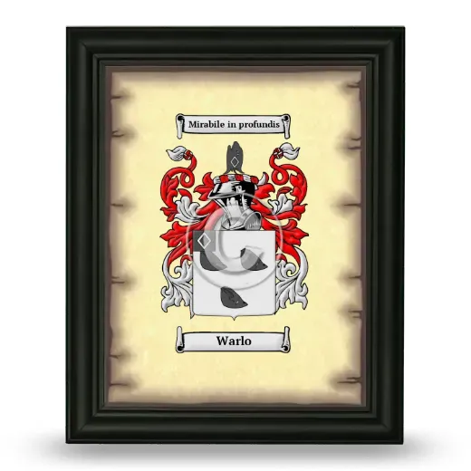 Warlo Coat of Arms Framed - Black