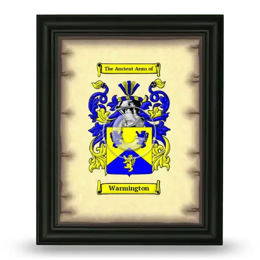 Warmington Coat of Arms Framed - Black