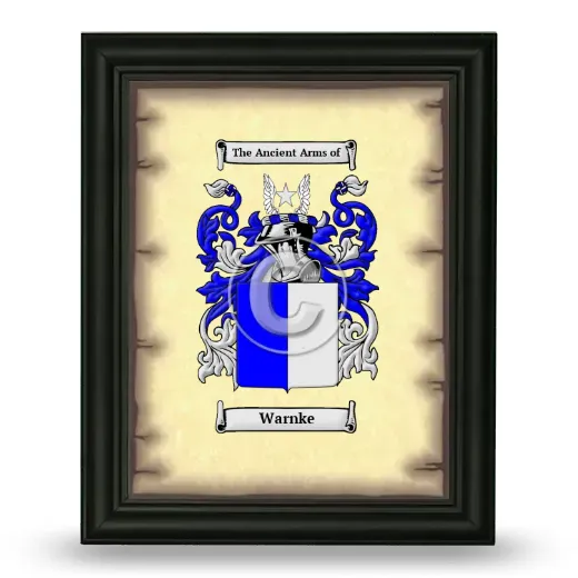Warnke Coat of Arms Framed - Black