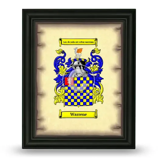Warrene Coat of Arms Framed - Black