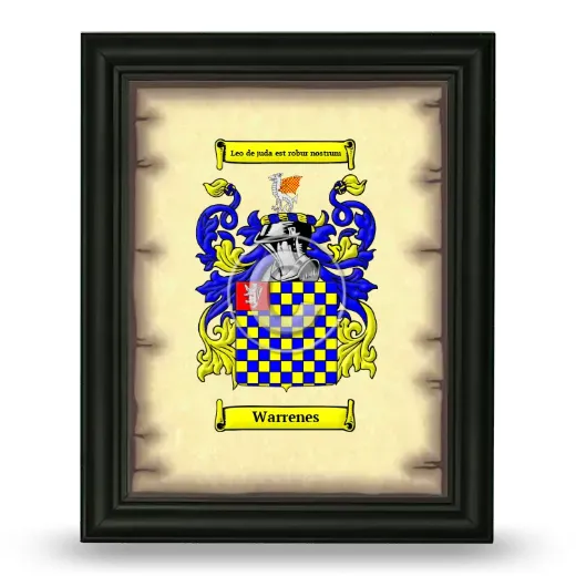 Warrenes Coat of Arms Framed - Black
