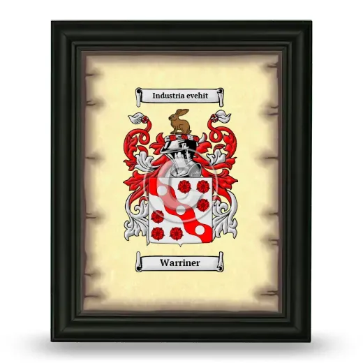 Warriner Coat of Arms Framed - Black