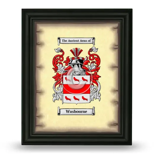 Wasbourne Coat of Arms Framed - Black