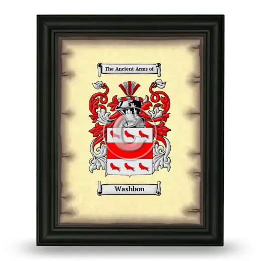 Washbon Coat of Arms Framed - Black