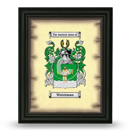 Waterman Coat of Arms Framed - Black