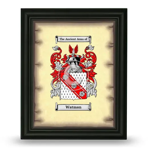 Watman Coat of Arms Framed - Black