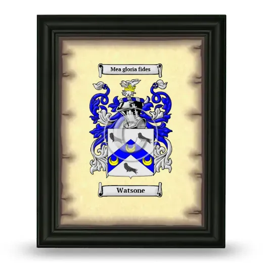 Watsone Coat of Arms Framed - Black