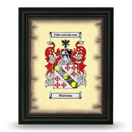 Wattam Coat of Arms Framed - Black