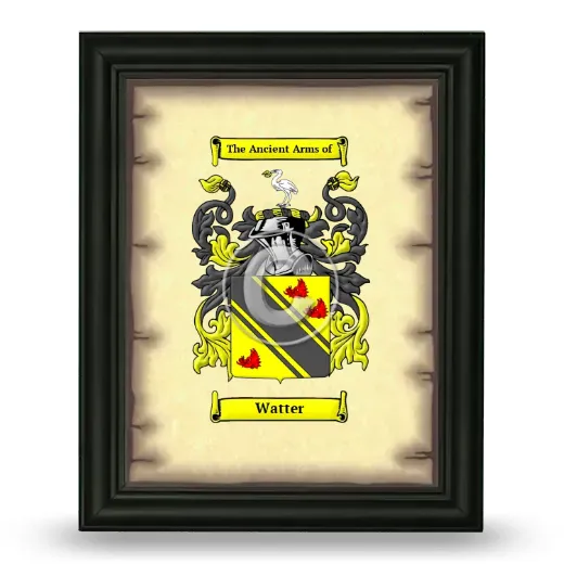 Watter Coat of Arms Framed - Black