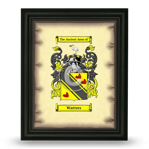 Watters Coat of Arms Framed - Black