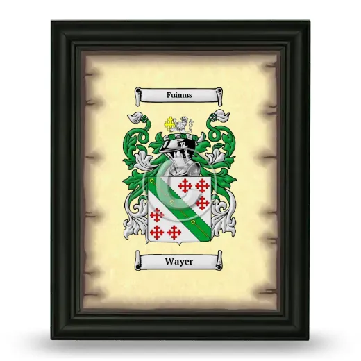 Wayer Coat of Arms Framed - Black