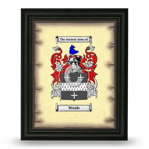 Weale Coat of Arms Framed - Black