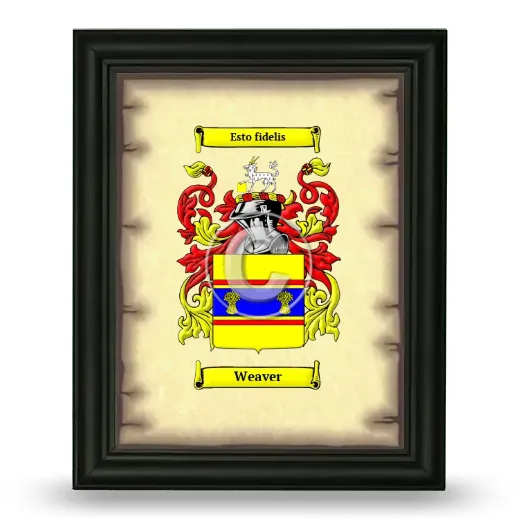 Weaver Coat of Arms Framed - Black