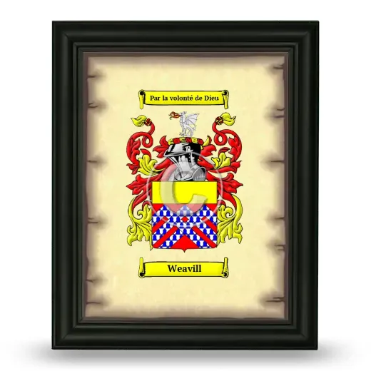 Weavill Coat of Arms Framed - Black