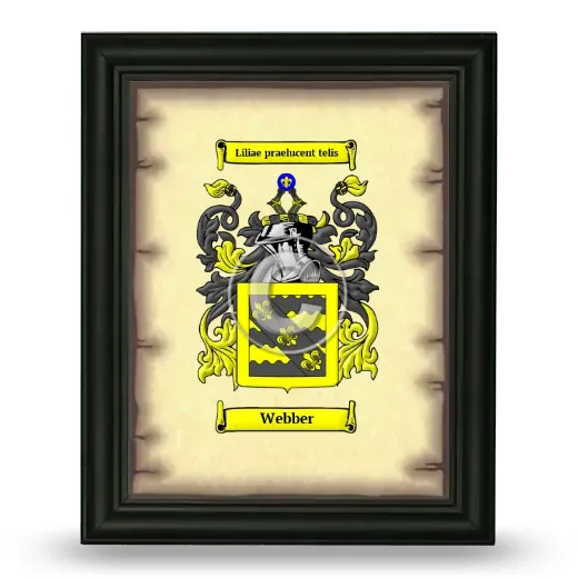 Webber Coat of Arms Framed - Black
