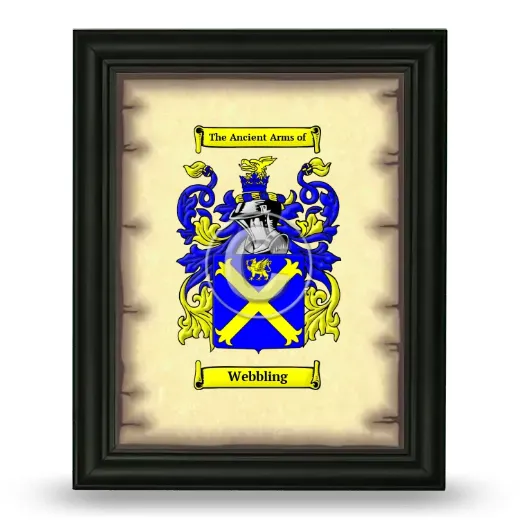 Webbling Coat of Arms Framed - Black