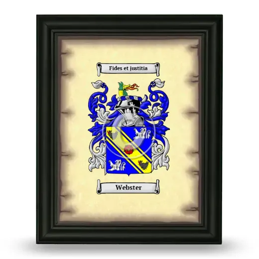 Webster Coat of Arms Framed - Black