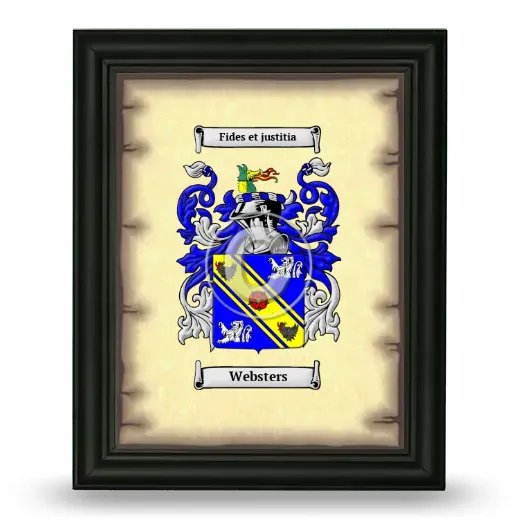 Websters Coat of Arms Framed - Black