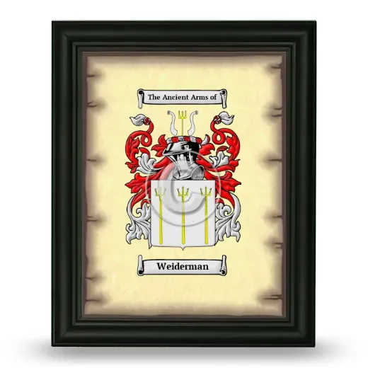 Weiderman Coat of Arms Framed - Black
