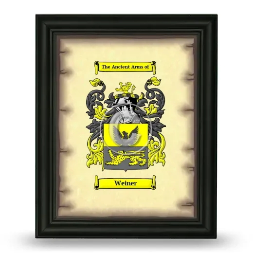 Weiner Coat of Arms Framed - Black