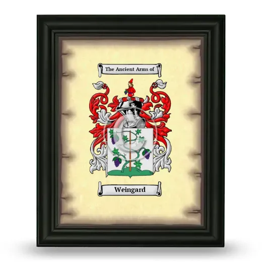 Weingard Coat of Arms Framed - Black